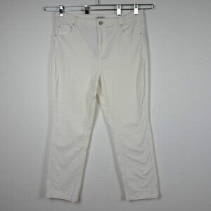 Nic+Zoe Velvet Ankle Pants Women's Size 33 Ivory Straight